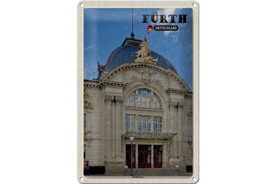 Blechschild Städte Fürth Stadttheater Architektur 20x30cm