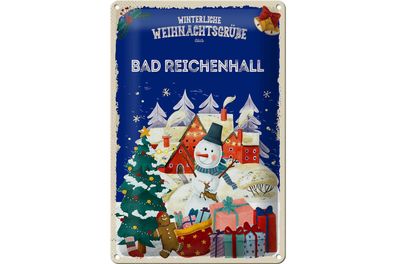 Blechschild Weihnachtsgrüße BAD Reichenhall 20x30cm