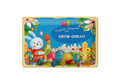 Blechschild Ostern Ostergrüße 30x20cm GROß-GERAU