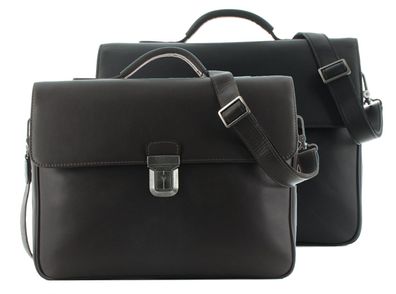 Prato Unisex Aktentasche Aktenkoffer Laptoptasche Leder - Farben: Dunkel