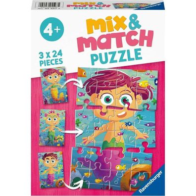 Ravensburger Puzzle Mix&Match: Meerjungfrauen und Seeungeheuer 3x24 Teile