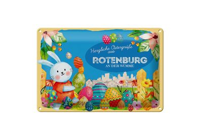 Blechschild Ostern Ostergrüße 30x20cm Rotenburg AN DER WÜMME