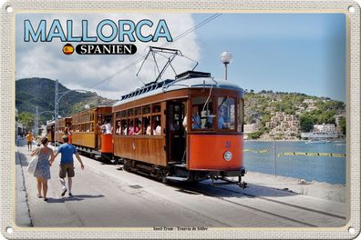 Blechschild Reise 30x20cm Mallorca Spanien Insel-Tram-Tranvia