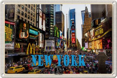 Blechschild Reise 30x20cm New York USA Times Square Zentrum