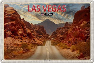 Blechschild Reise 30x20cm Las Vegas USA Red Rock Canyon