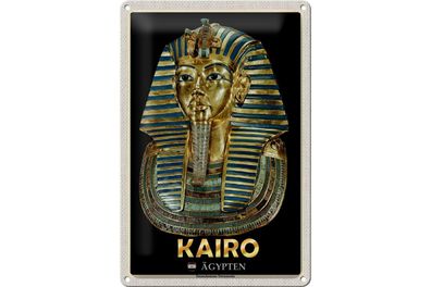 Blechschild Reise 20x30cm Kairo Ägypten Tutanchamuns Totenmaske
