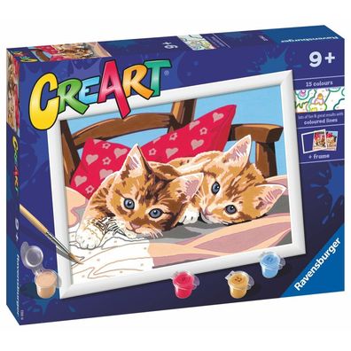 Ravensburger CreArt Malen nach Zahlen: zwei kuschelige Kätzchen 24x18cm