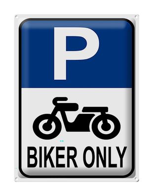 Blechschild Parken 30x40cm Biker only Motorrad