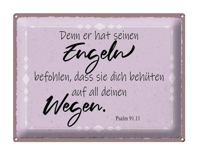 Blechschild Spruch 40x30cm er hat seinen Engeln befohlen