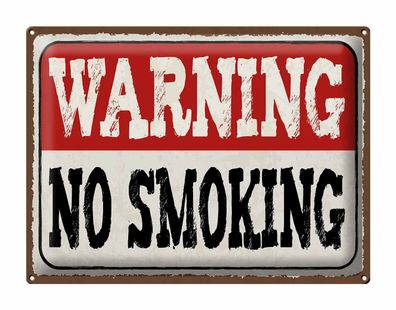 Blechschild Hinweis 40x30cm Warning no smoking