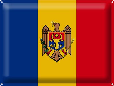 Blechschild Flagge Moldau 40x30cm Flag of Moldova