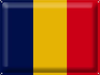 Blechschild Flagge Tschad 40x30cm Flag of Chad