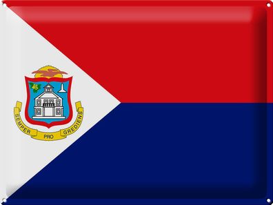 Blechschild Flagge Sint Maarten 40x30cm Flag Sint Maarten