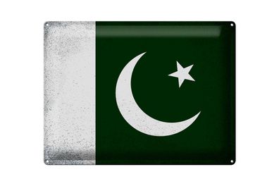 Blechschild Flagge Pakistan 40x30cm Flag Pakistan Vintage