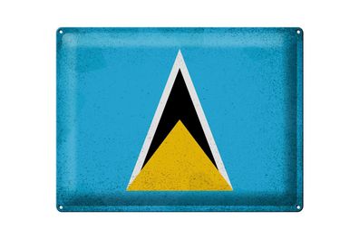 Blechschild Flagge Saint Lucia 40x30cm Saint Lucia Vintage