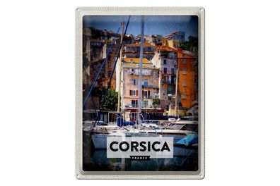 Blechschild Reise 30x40cm Corsica France Urlaubsort Geschenk