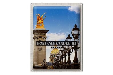 Blechschild Reise 30x40cm Pont Alexandre III Paris Reiseziel