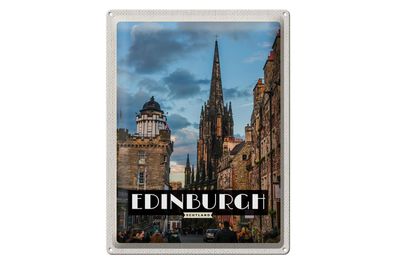 Blechschild Reise 30x40cm Edinburgh Scotland Altstadt