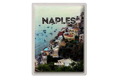 Blechschild Reise 30x40cm Naples Italy Neapel Italien Panorama