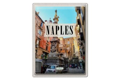 Blechschild Reise 30x40cm Naples Italy Neapel Italien Architektur