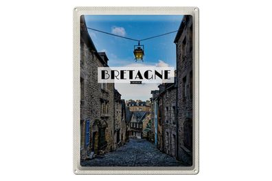 Blechschild Reise 30x40cm Bretagne France Altstadt Reiseziel