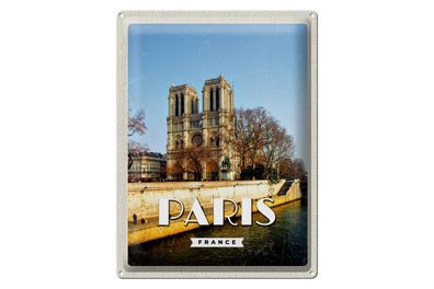 Blechschild Reise 30x40cm Paris Frankreich Notre-Dame Reise