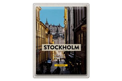 Blechschild Reise 30x40cm Stockholm Schweden Altstadt Reise