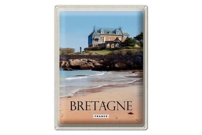 Blechschild Reise 30x40cm Bretagne France Architektur