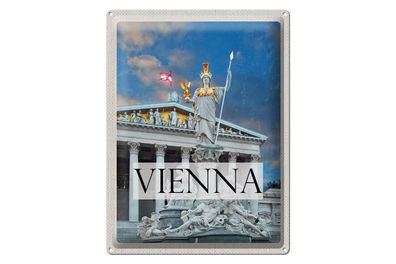 Blechschild Reise 30x40cm Wien Österreich Pallas Athene Reise