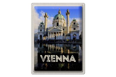 Blechschild Reise 30x40cm Wien Österreich Karlskirche Reise