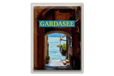 Blechschild Reise 30x40cm Gardasee Italien See Urlaub Sommer