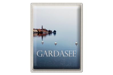 Blechschild Reise 30x40cm Gardasee Italien See Bojen