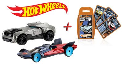 Hot Wheels "Batman v Superman" (2er Pack) + Top Trumps Quartettspiel Kartenspiel