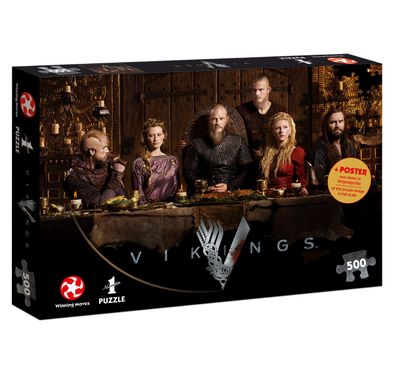 Puzzle Vikings Ragnar's Court Wikinger Fanartikel 500 Teile 48 x 34 cm