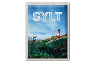 Blechschild Reise 30x40cm Sylt Insel Deutschland Leuchtturm