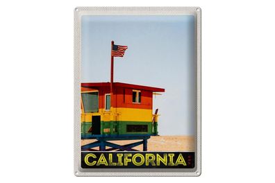 Blechschild Reise 30x40cm Kalifornien Amerika Küste Strand Meer