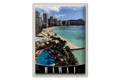 Blechschild Reise 30x40cm Hawaii Insel Amerika USA Urlaub Strand