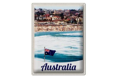 Blechschild Reise 30x40cm Australien Strand Meer Wellen Sonne