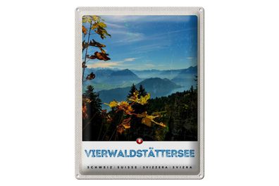 Blechschild Reise 30x40cm Vierwaldstättersee Wanderung Natur