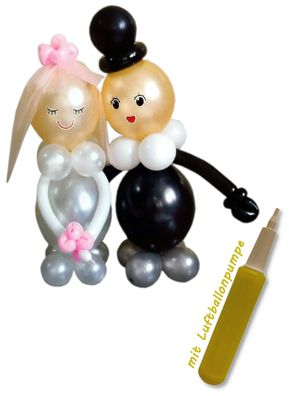 DIY Ballonfigur Hochzeit (70cm) mit Luftballonpumpe Brautpaar Ballons Dekoration