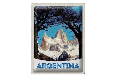 Blechschild Reise 30x40cm Argentinien Gebirge Wanderung