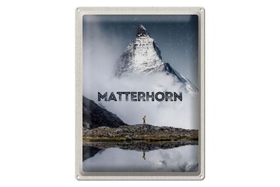 Blechschild Reise 30x40cm Matterhorn Schweiz Wanderung Berg