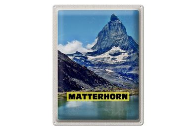 Blechschild Reise 30x40cm Matterhorn Gebirge Schweiz Wanderung