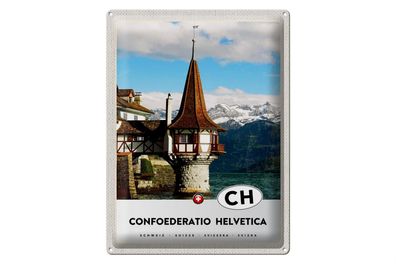 Blechschild Reise 30x40cm Confoederatio Helvetica Wasserturm