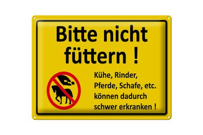 Blechschild Warnschild 40x30cm Bitte nicht füttern