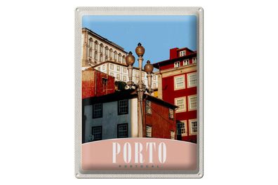 Blechschild Reise 30x40cm Porto Portugal Europa Stadt Haus