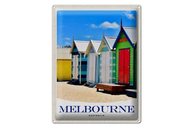 Blechschild Reise 30x40cm Melbourne Australien Strandhaus