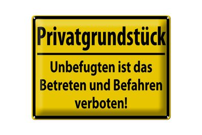 Blechschild Warnschild 40x30cm Privatgrundstück