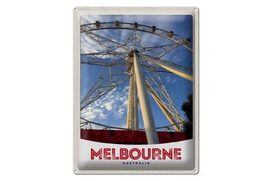 Blechschild Reise 30x40cm Melbourne Australien Riesenrad