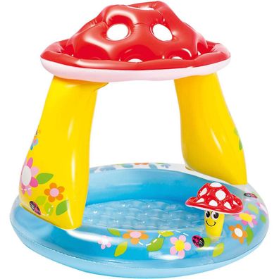 INTEX Planschbecken Pilz Babypool (102x89cm) Kinderplanschbecken mit Sonnendach